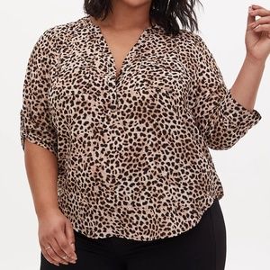 NWOT Torrid Leopard Georgette Pullover Harper Blouse 0X